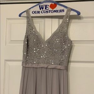 Mori Lee Bridesmaid Dress in Silver